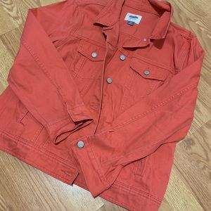 Women’s Salmon Color Jean Jacket.
